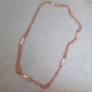 Nicole Miler Rose Gold Toned Multi-Strand Necklace With Crystal Like Beading